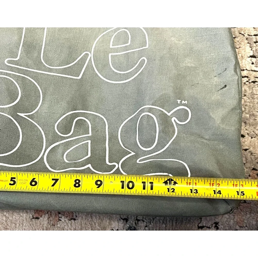 Vintage LE BAG Canvas Tote Bag Teal Grey Shopper Books Crafts Travel Beach Art - Picture 16 of 16